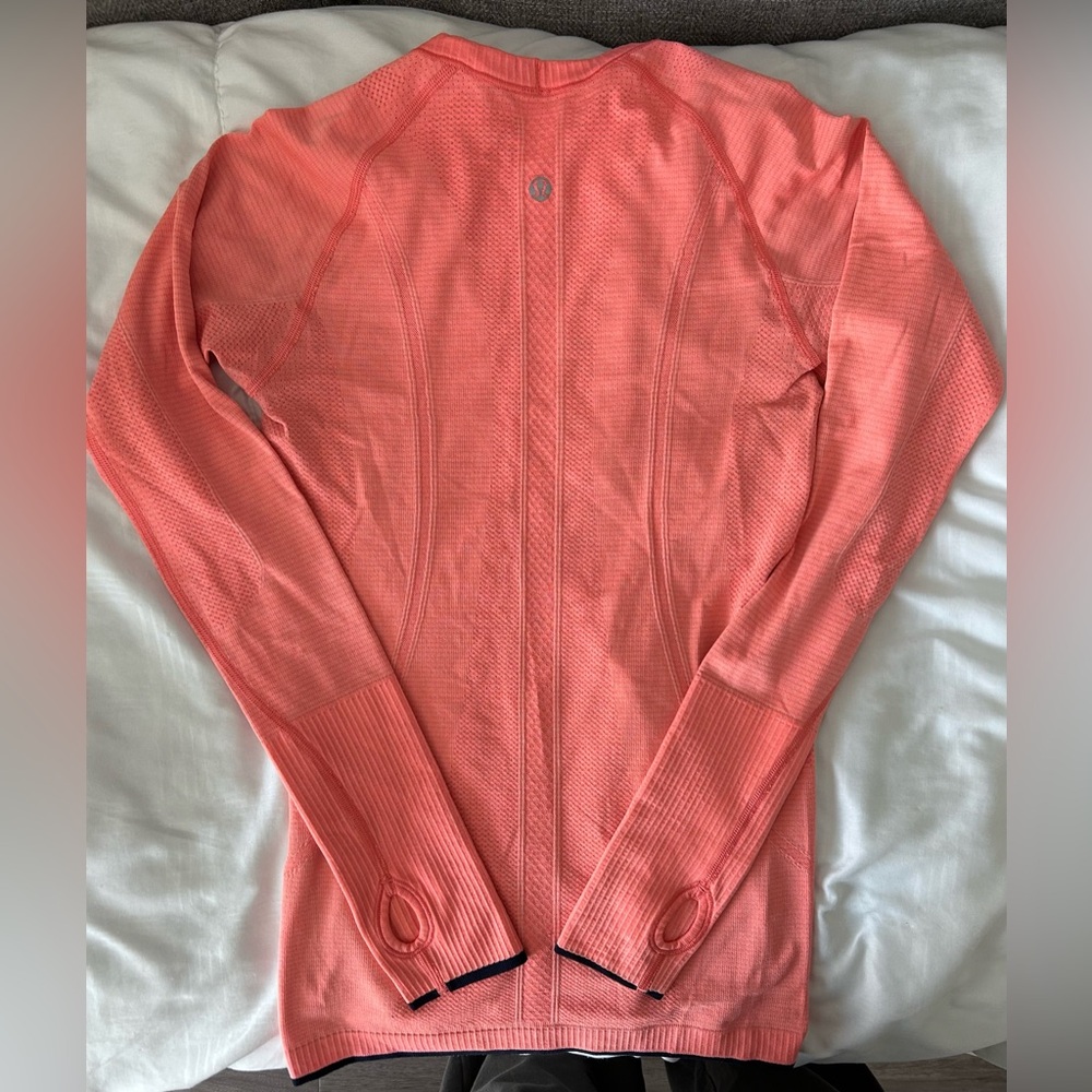 Lululemon Coral/Orange Long Sleeve Top